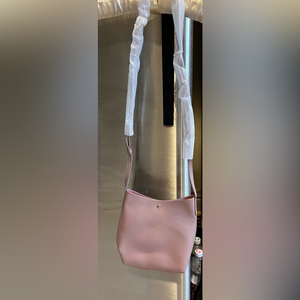 Anthropologie Samara Pink Vegan Leather Crossbody Bag